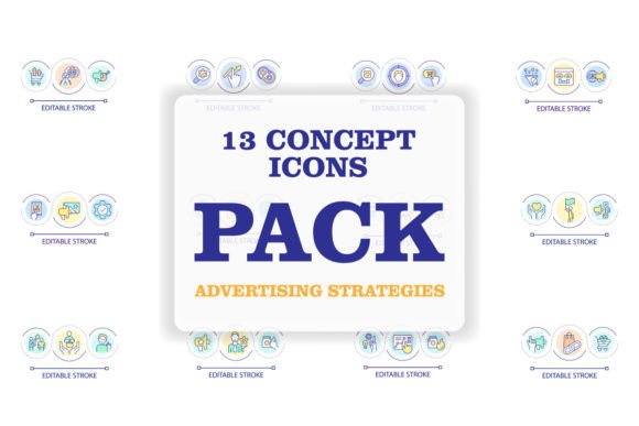 Advertising Strategies Loop Concept Icon for Graphics and Icons