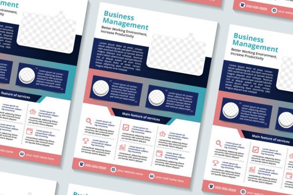 Business Management Vertical Flyer: A Modern Graphic Design Asset