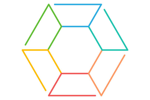 Color Line Hexagon Shape Infographic Dia for Blog and Web Design