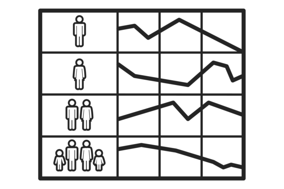 Demographic Infographic Icon. Line Chart for Graphics and Infographics