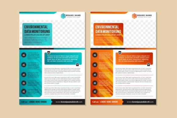 Environmental Data Vertical Flyer for Print Templates and Graphics