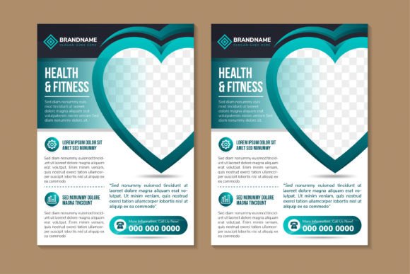 Health and Fitness Vertical Banner - Print Templates for Creative Projects