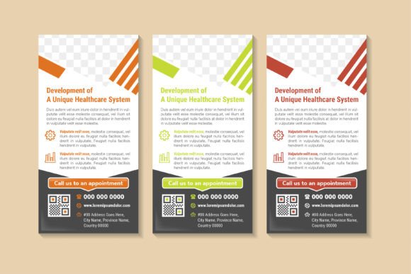 Healthcare Systems Vertical Banner for Print Templates and Graphics
