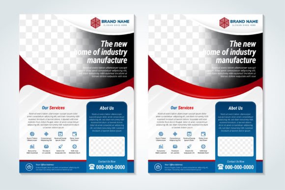 Industry Manufacture Flyer Vertical for Print Templates and Graphics