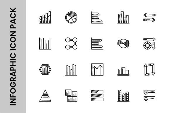 Infographic Icon Thin Line Graphics for Commercial Use