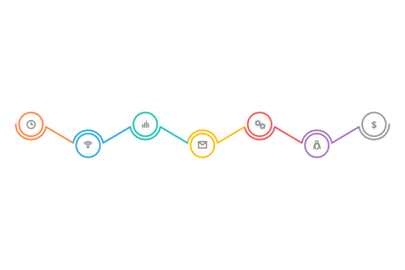Infographic Icons in Business Timeline C for Modern Graphics
