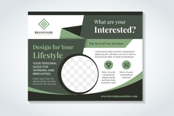 Lifestyle Horizontal Banner Green Graphics for Print Templates