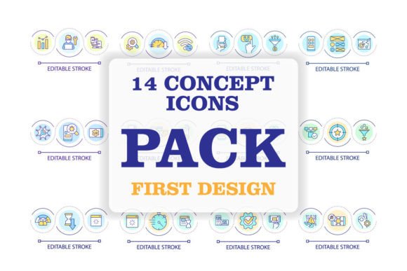 Mobile First Design Loop Icons for Digital Product Creation