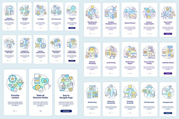 Mobile First Design Mobile App Screens - Graphic Templates for Modern Branding