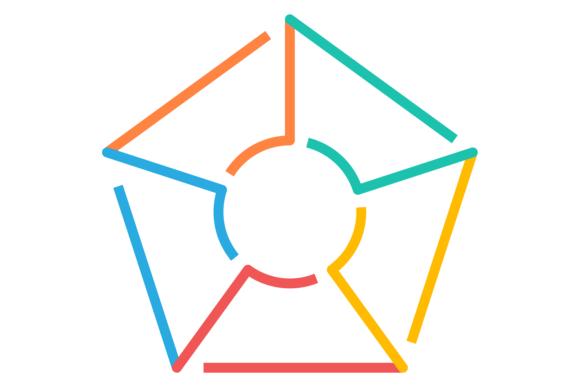 Pentagonal Infographic Frame. Color Line - A Graphic Design Asset for Illustrations