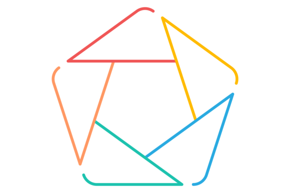 Pentagonal Infographic Label Template for Graphics and Illustrations