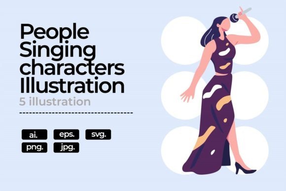 People Are Singing Flat Illustration Review