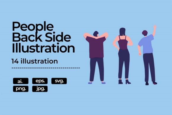 People from Back Side Illustration for Local Business Branding