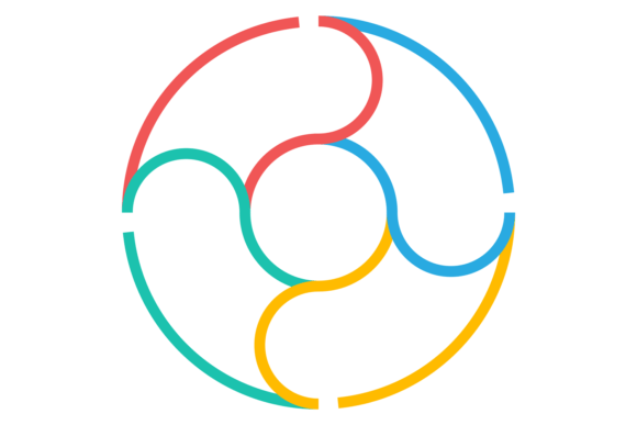 Round Color Line Infographic Frame for Graphics and Illustrations