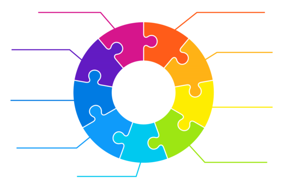 Round Puzzle Piece Diagram Infographic