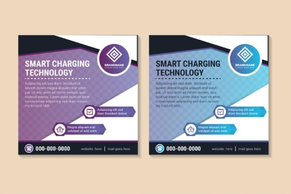 Smart Technology Square Banner Graphics for Social Media Templates