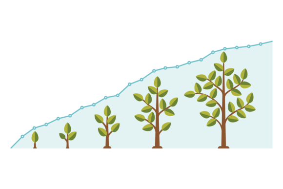 Tree Growth Speed Line Graph Infographic