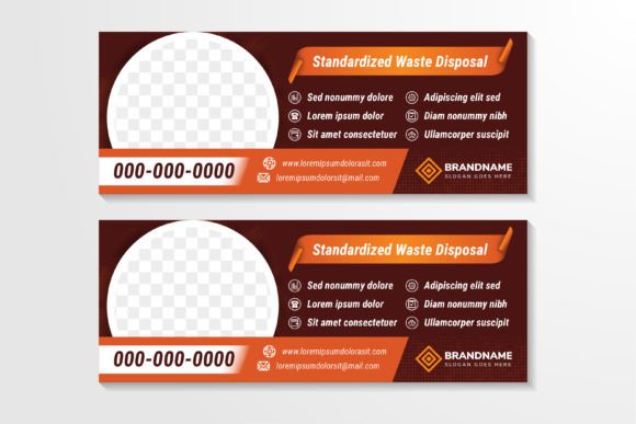 Waste Disposal Horizontal Banner for Social Media Templates