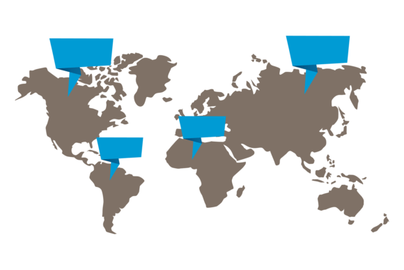 World Map with Callout. Blank Infographic Graphics